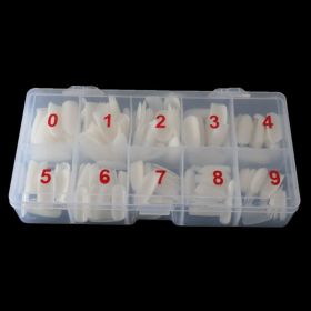 Nail Art 500 Piece Box Armor Pieces Transparent Fully Pasted Half Pasted Pieces Fake Nail Pieces Transparent French Natural (Option: Natural semipost)